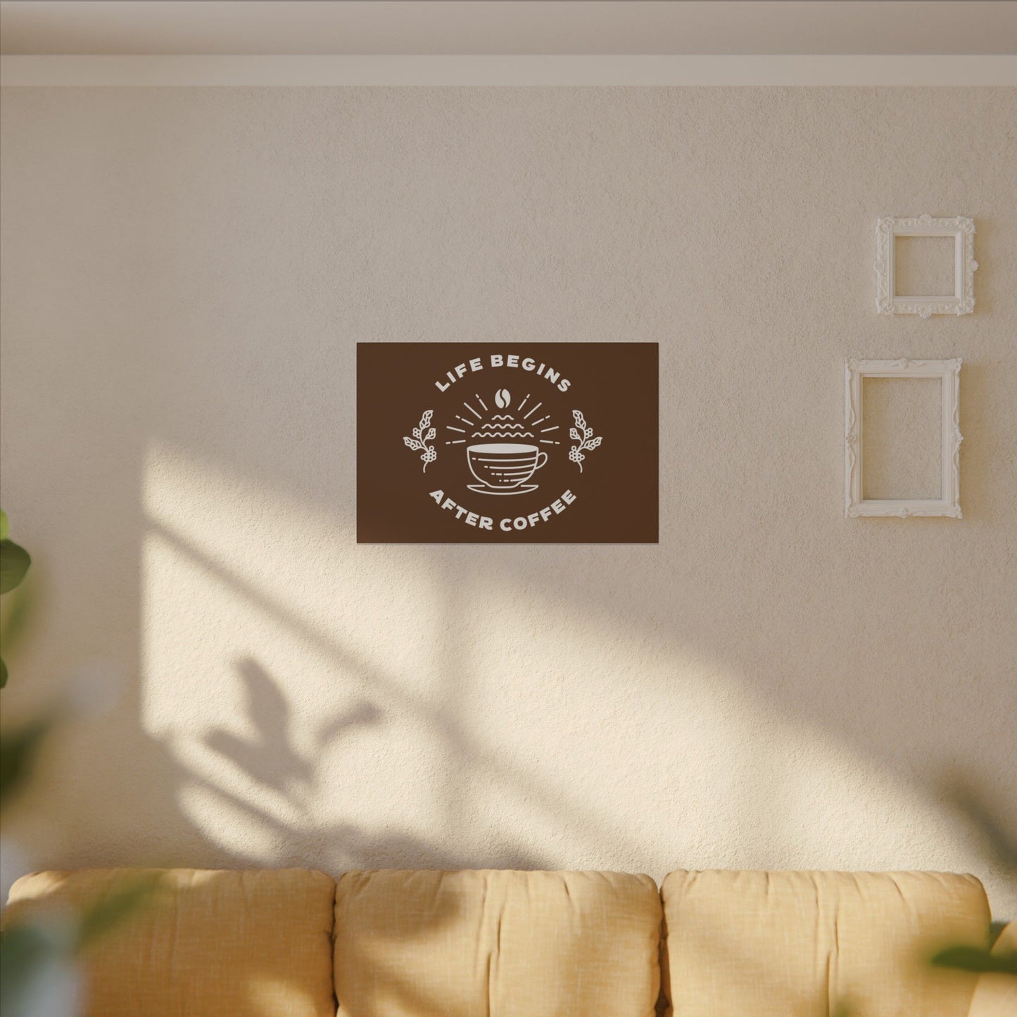 Life Begins After Coffee. Canvas Gallery Wraps