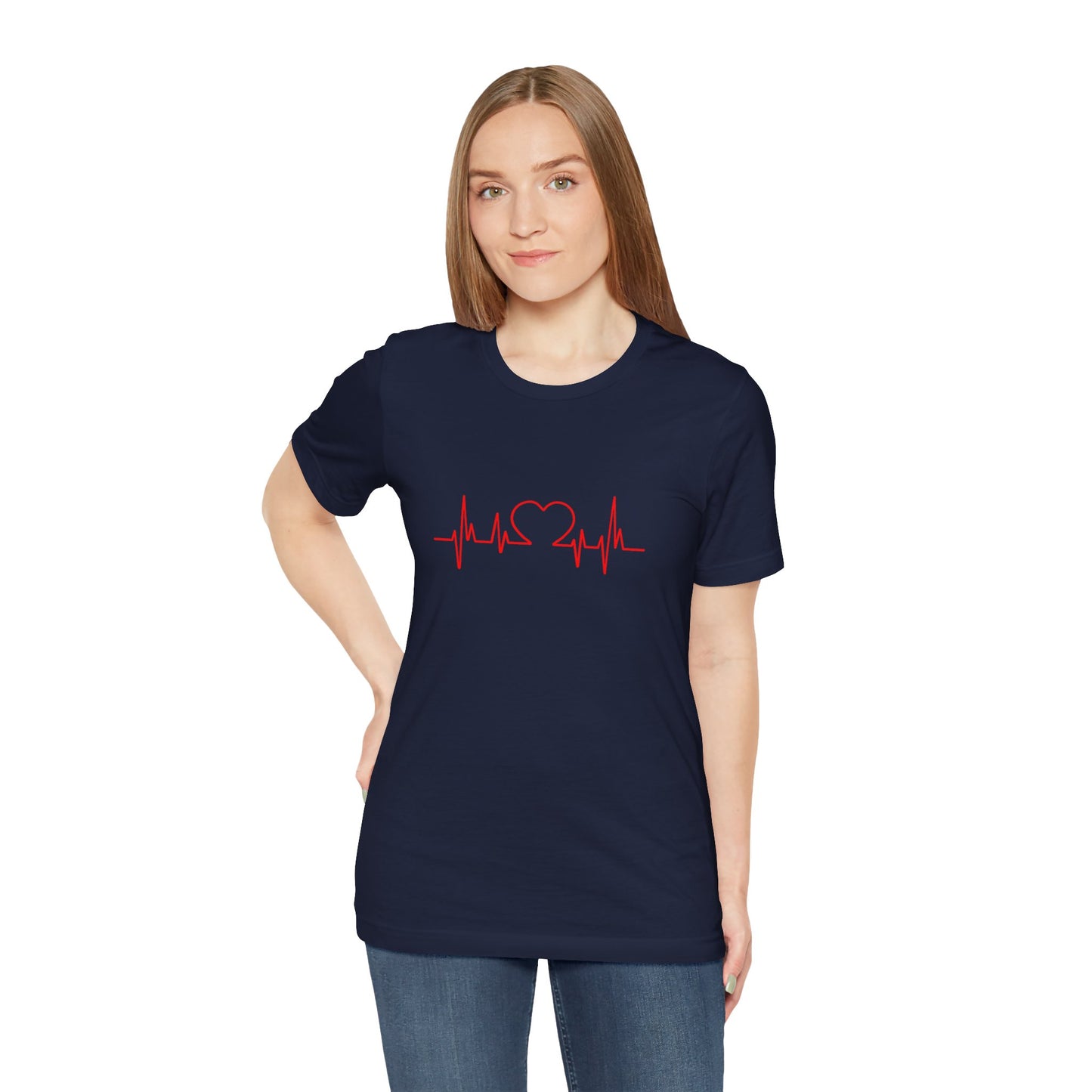 I Love You Heart Beat. Unisex Jersey Short Sleeve Tee