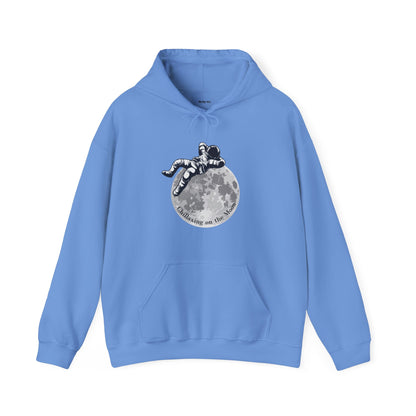 Chillaxing on The Moon.  Unisex Hooded Sweatshirt.