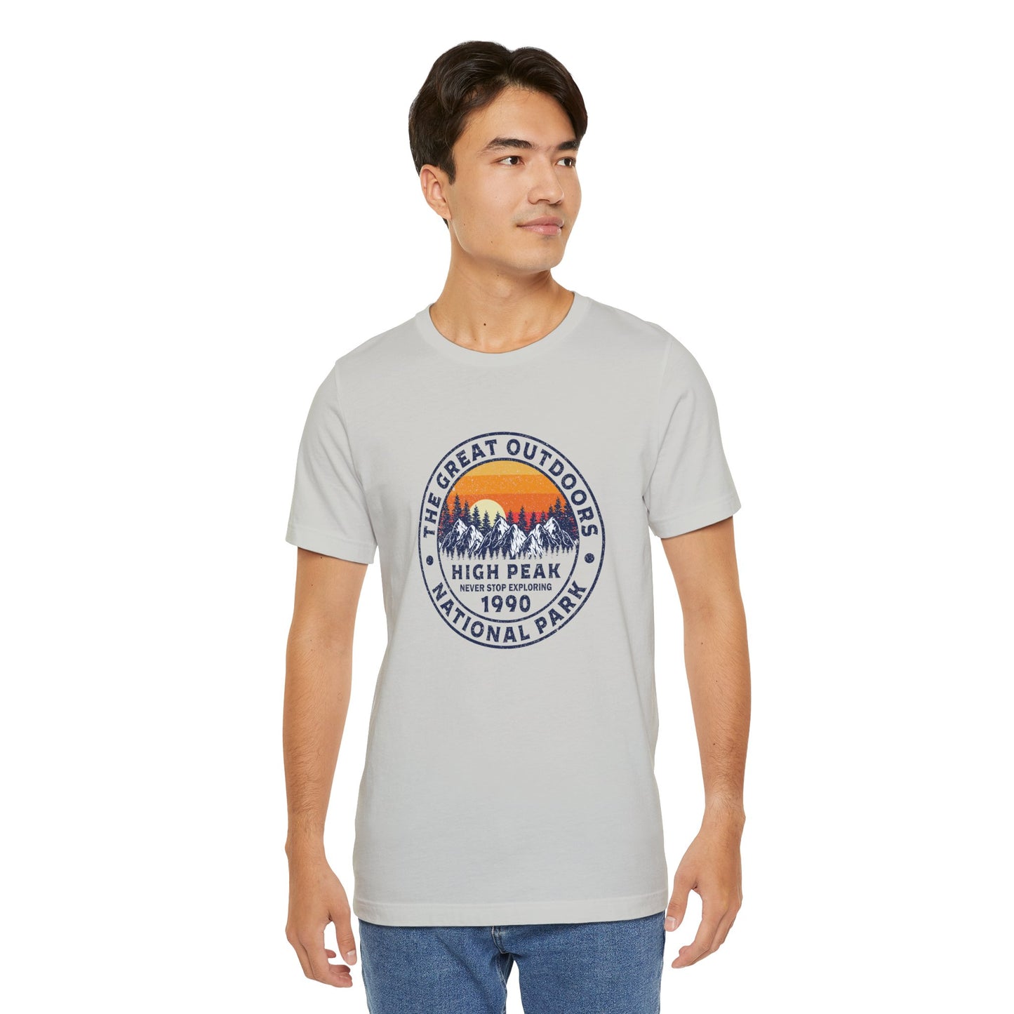 Never Stop Exploring. High Peak National Park. Unisex Jersey Short Sleeve Tee