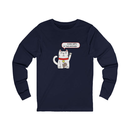 Oliver Says More Cats Is The Answer. Unisex Jersey Long Sleeve Tee