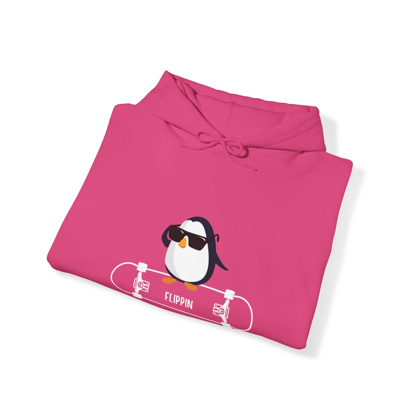 Adélie The Flippin Penguin. Unisex Hooded Sweatshirt.