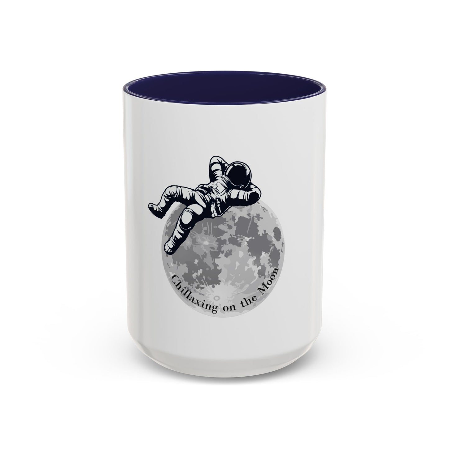 Chillaxing on The Moon. Accent Coffee Mug, 11oz