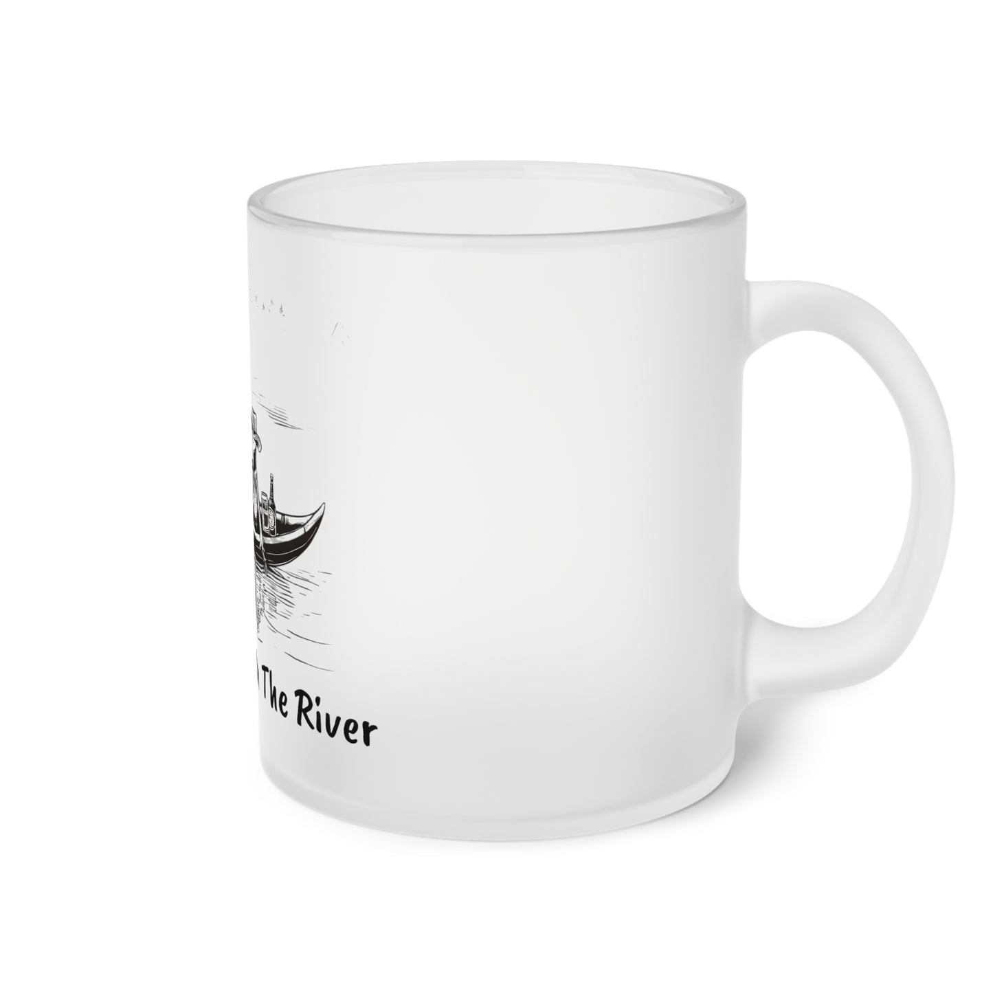 Life Is Better on The River Lizzard. Frosted Glass Mug