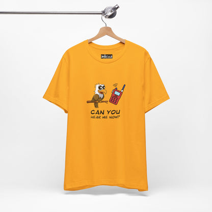 Burrowing Owl. Can You Hear Me Now? Unisex Jersey Short Sleeve Tee