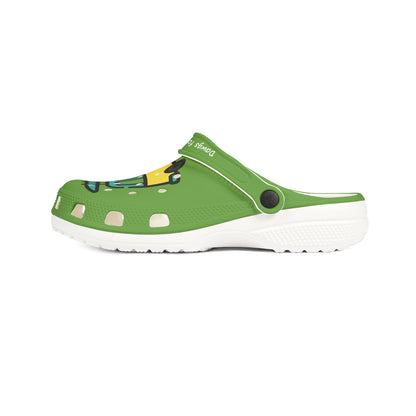 Summer Vibing Van Lite Green Rubber Clogs For Men