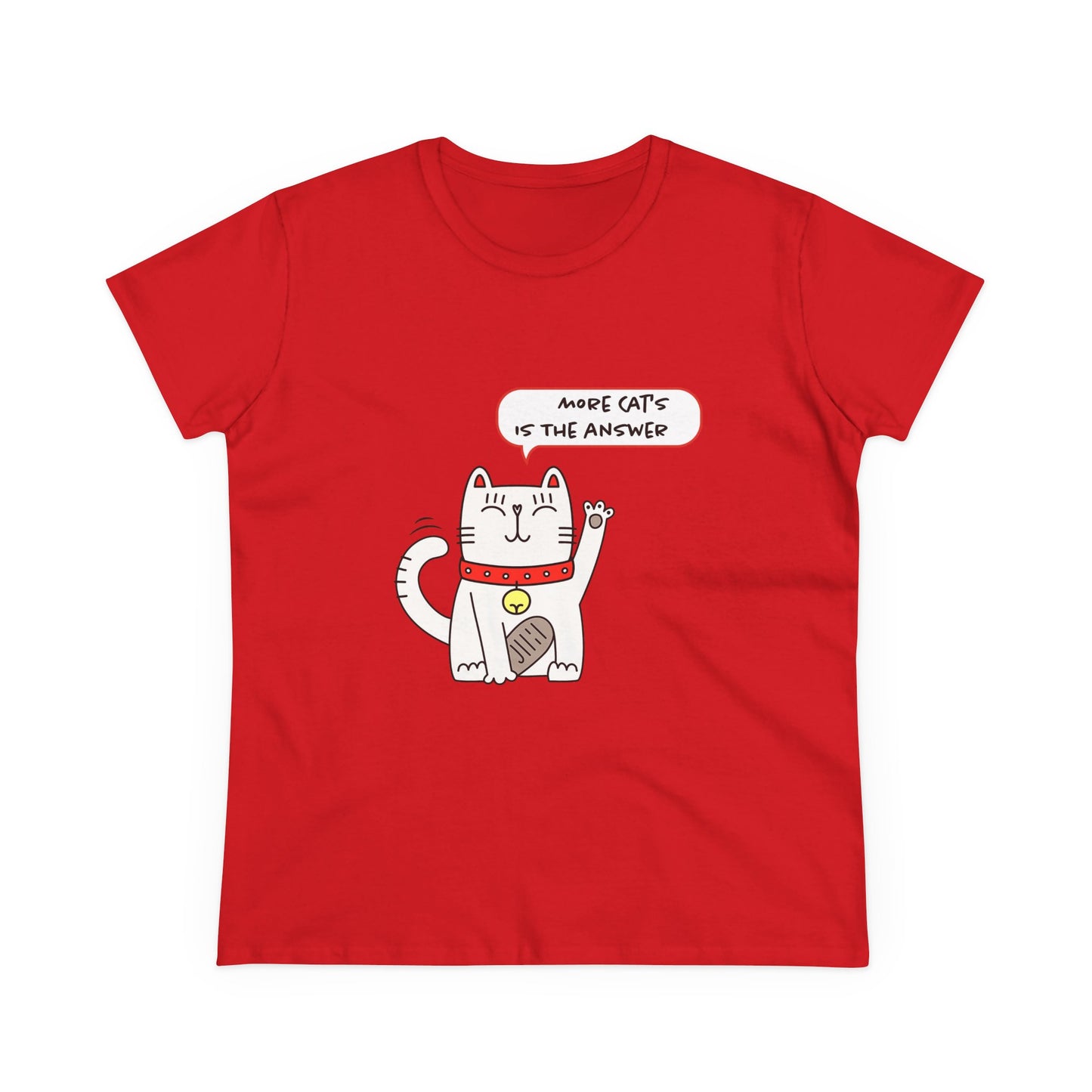 Oliver Says More Cats Is The Answer. Women's Midweight Cotton Tee
