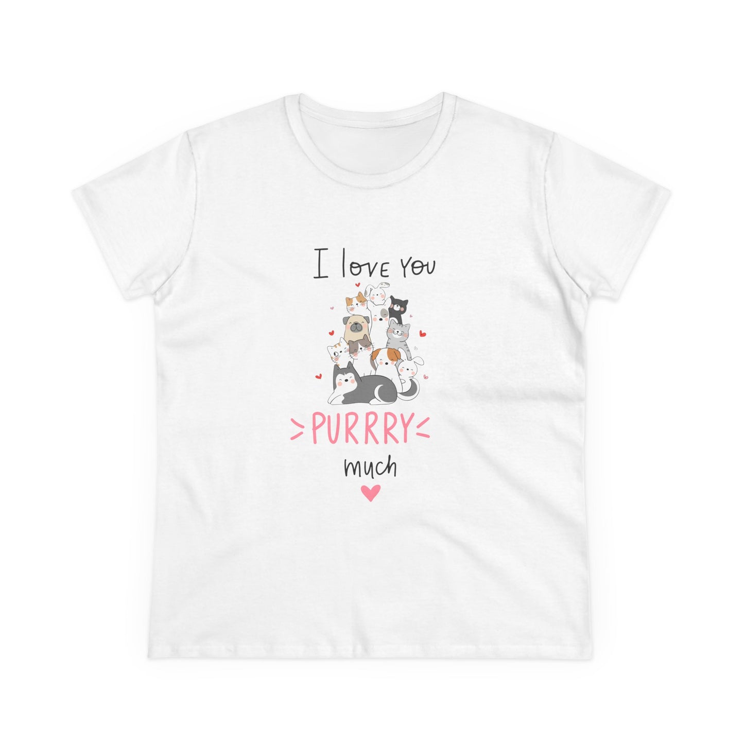 Adorable Animals that Love You Purry Much. Women's Midweight Cotton Tee