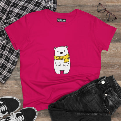 Winter Time BK Bear. .  Women's Midweight Cotton Tee