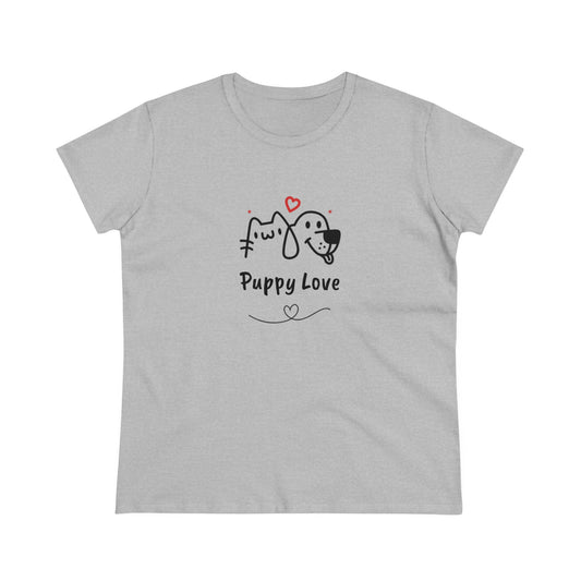 Puppy Love. Women's Midweight Cotton Tee