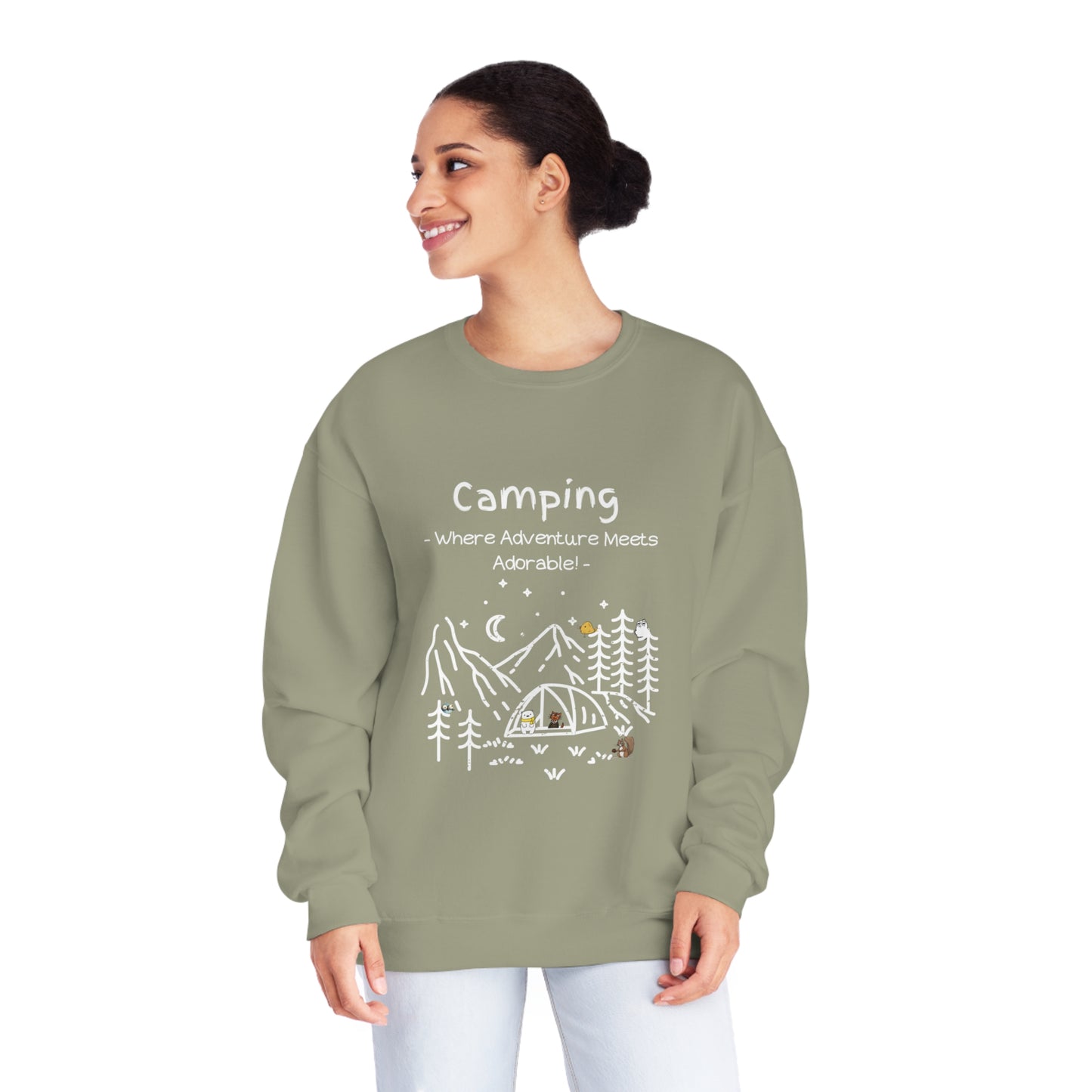 Camping. Where Adventure Meets Adorable. Unisex NuBlend® Crewneck Sweatshirt