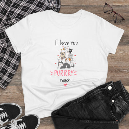 Adorable Animals that Love You Purry Much. Women's Midweight Cotton Tee