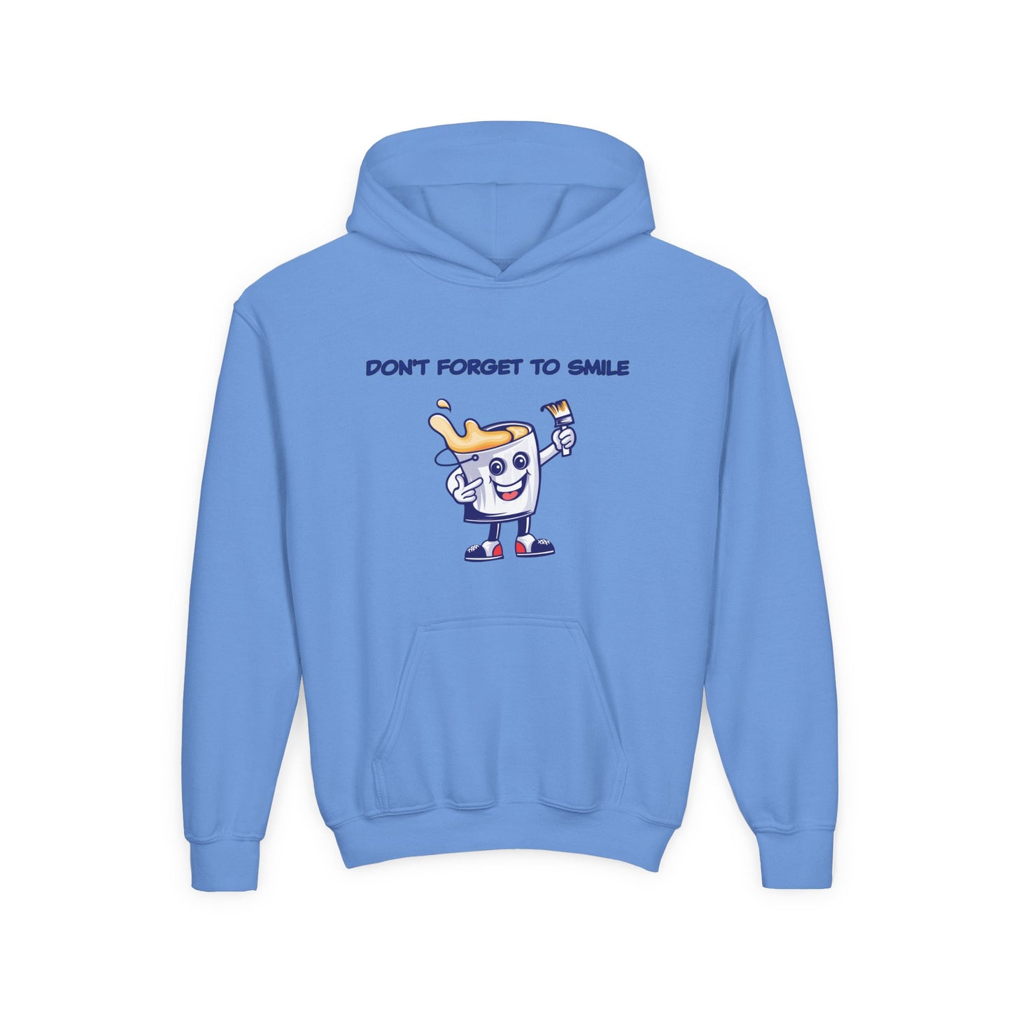 Don't Forget To Smile- Retro Smiling Paint Can Design. Kids Hooded Sweatshirt