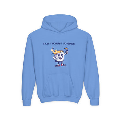 Don't Forget To Smile- Retro Smiling Paint Can Design. Kids Hooded Sweatshirt