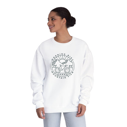 Morning Bike, Mountain View. Unisex NuBlend® Crewneck Sweatshirt