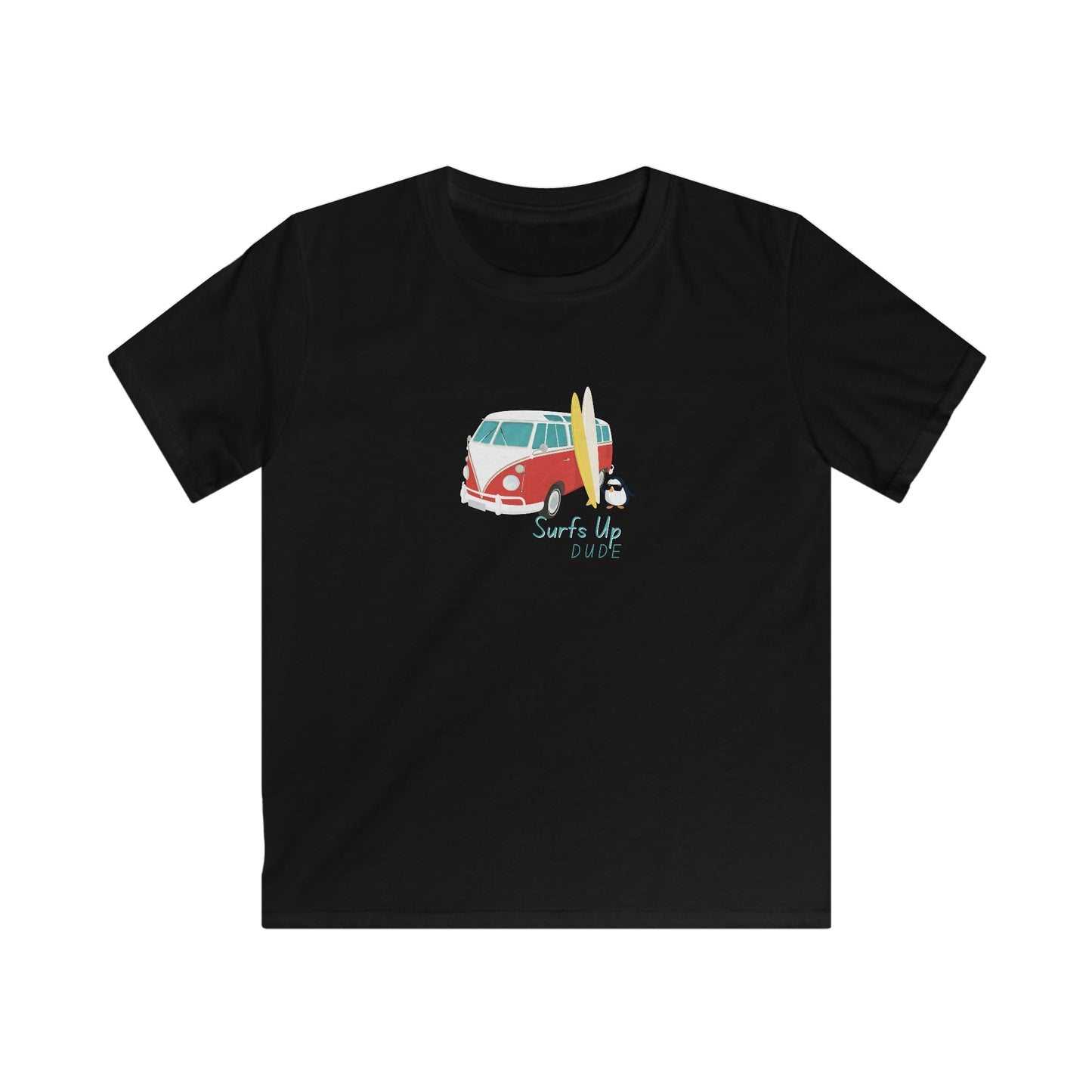 Surfs Up Dude. Kids Softstyle Tee