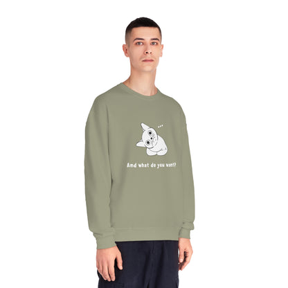 Vexing Cat Wondering What You Want. Unisex NuBlend® Crewneck Sweatshirt