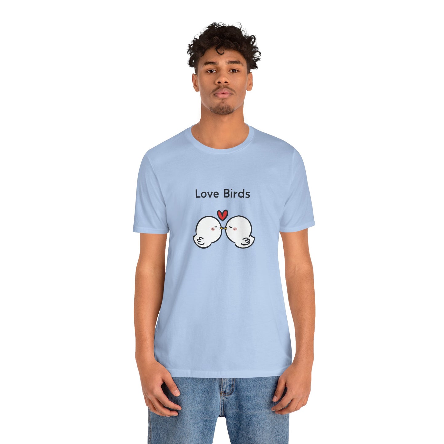 Love Birds Boyfriend T Graphic. Unisex Jersey Short Sleeve Tee