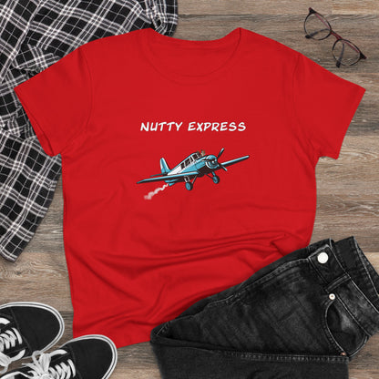 Nutty's Express Delivery. Always On-Time.. Women's Midweight Cotton Tee