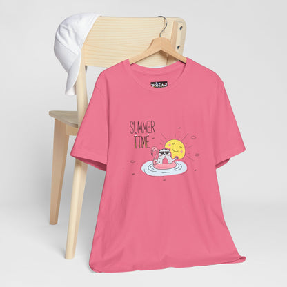 Jingles The Summertime Cat.  Women's Unisex Jersey Short Sleeve Tee
