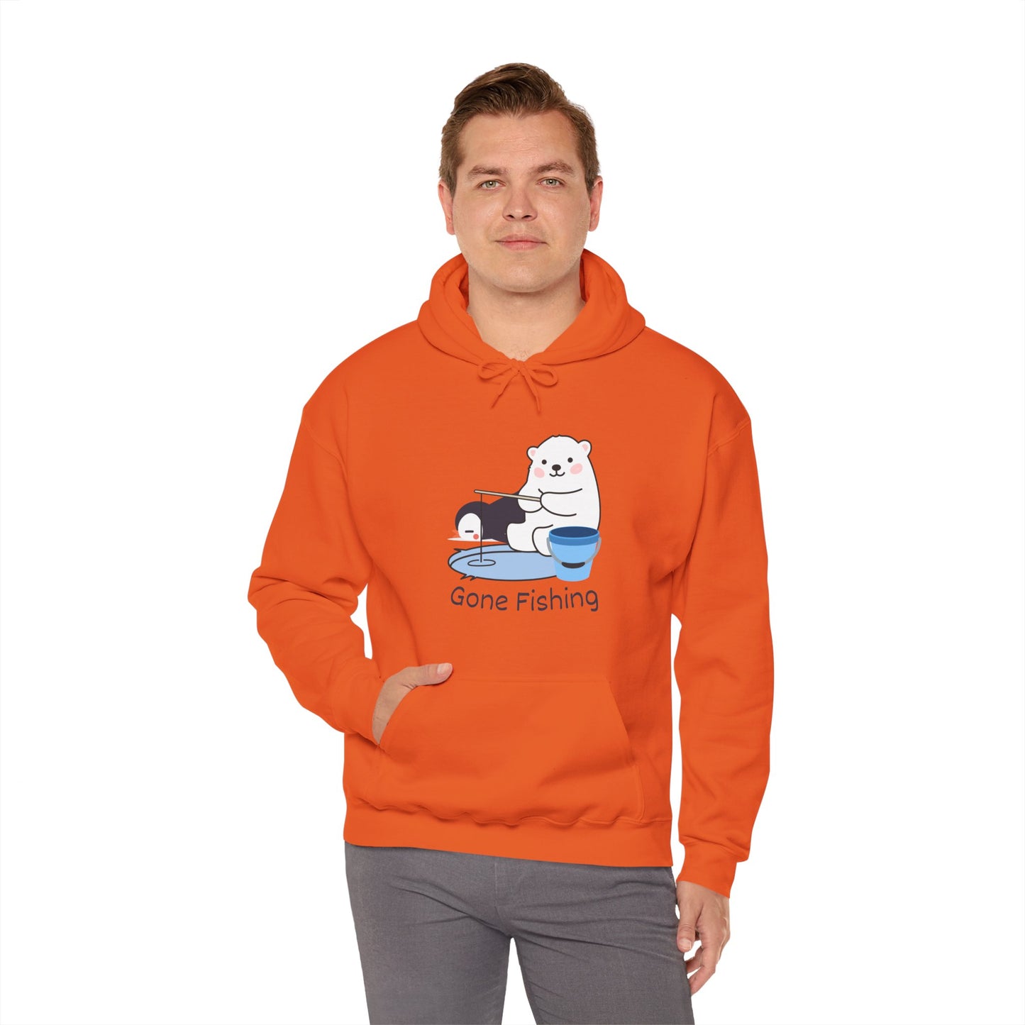 Gone Fishing. Unisex Hooded Sweatshirt.