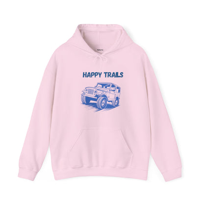 Exploring Happy Trails In a Jeep. Unisex Hooded Sweatshirt.