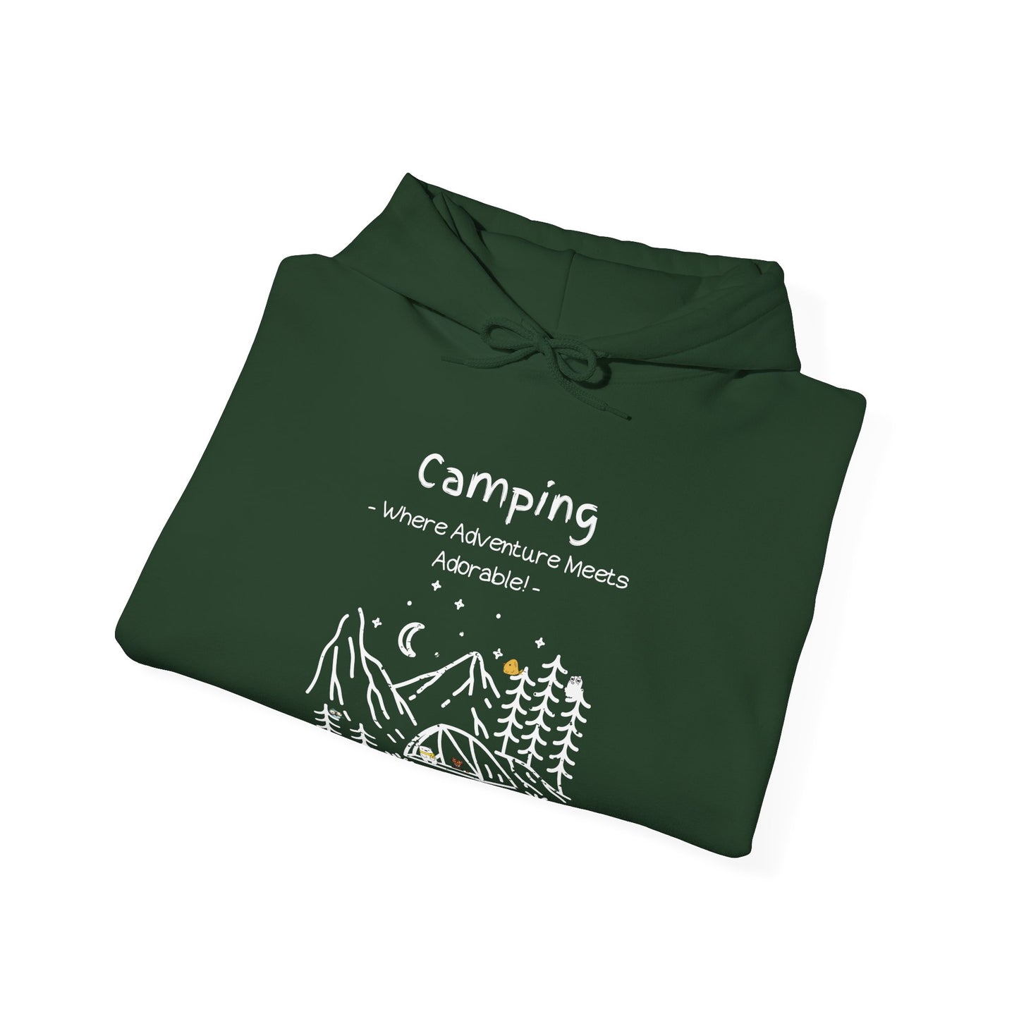 Camping. Where Adventure Meets Adorable. Unisex Hooded Sweatshirt.