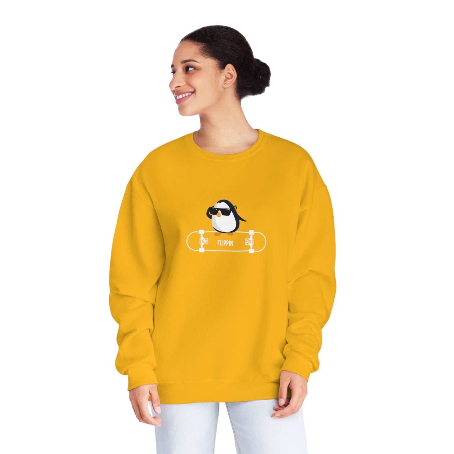 Adélie The Flippin Penguin. Unisex NuBlend® Crewneck Sweatshirt