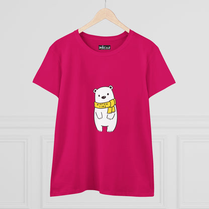 Winter Time BK Bear. .  Women's Midweight Cotton Tee