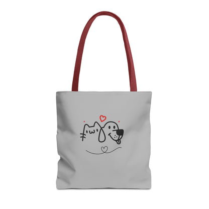 Puppy Love. Grey Tote Bag (AOP)