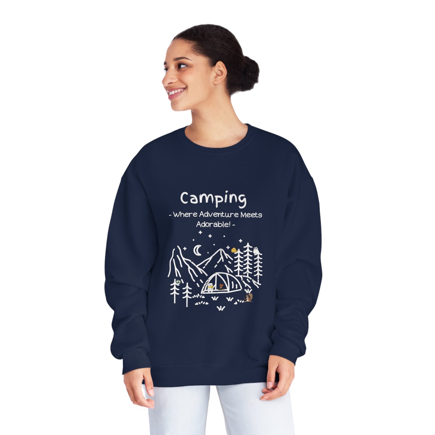 Copy of Camping. Where Adventure Meets Adorable. Unisex NuBlend® Crewneck Sweatshirt