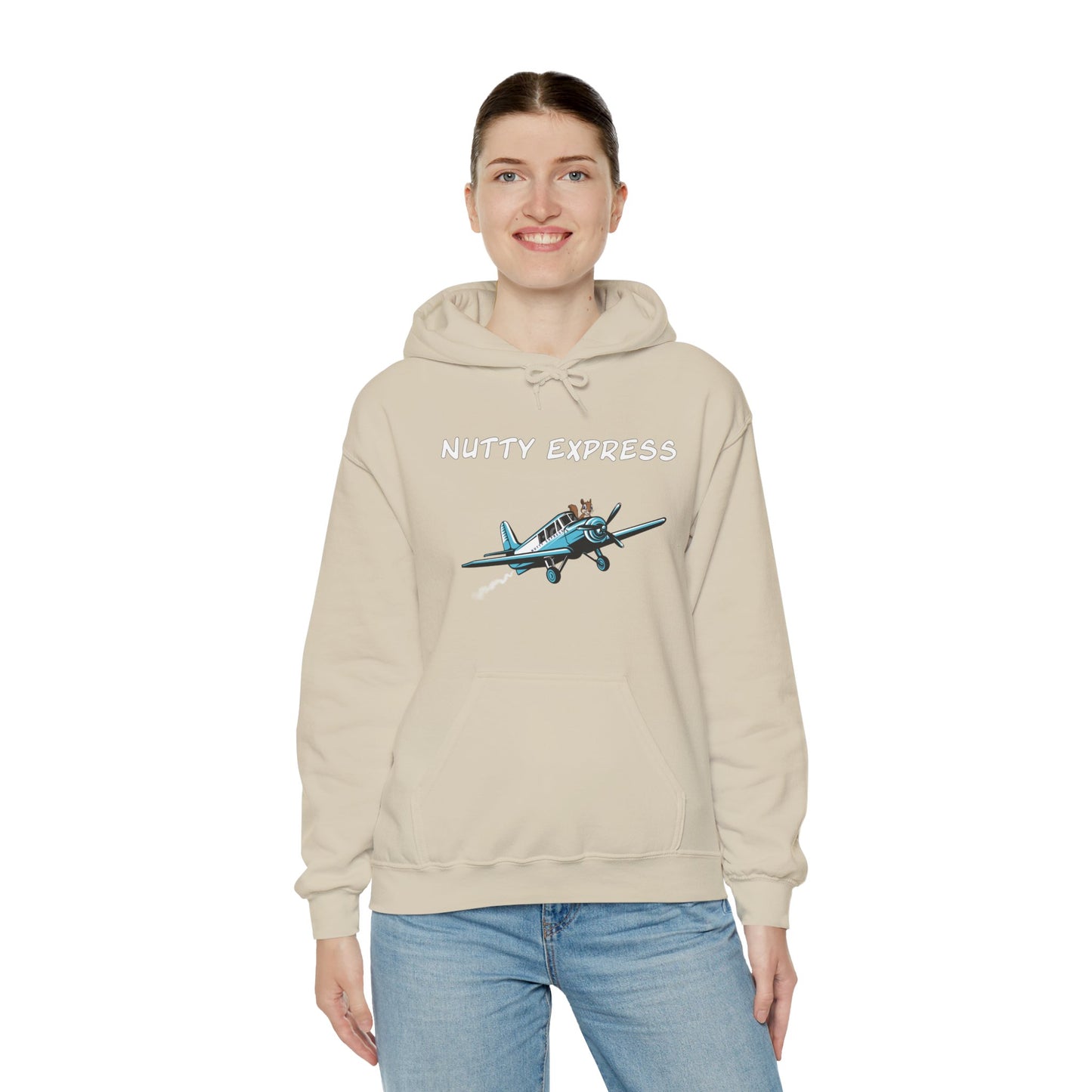 Nutty's Express Delivery. Always On-Time. Unisex Hooded Sweatshirt.
