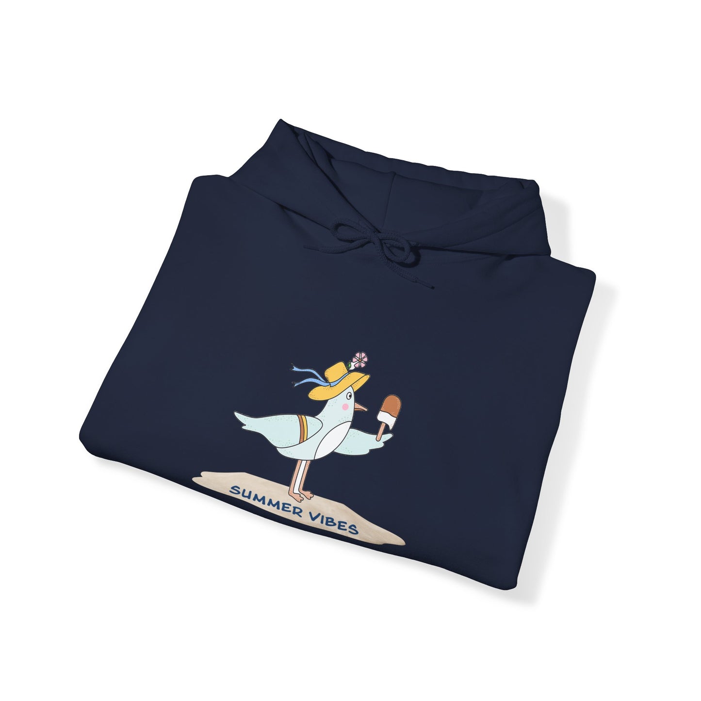 Regal Seagull Summer Vibes. Unisex Hooded Sweatshirt.