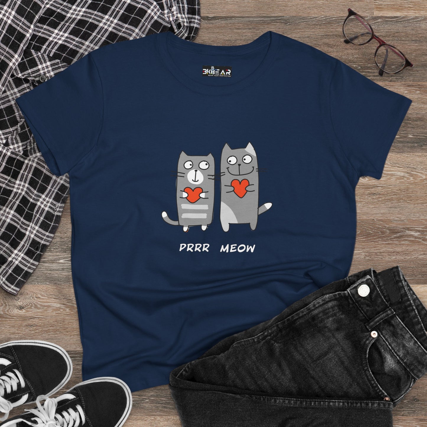 Happy Cat's. Prrr Meow. Women's Midweight Cotton Tee
