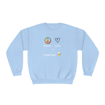 Peace, Love and Hoppiness. Unisex NuBlend® Crewneck Sweatshirt