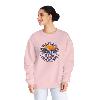 Never Stop Exploring. High Peak National Park. Unisex NuBlend® Crewneck Sweatshirt