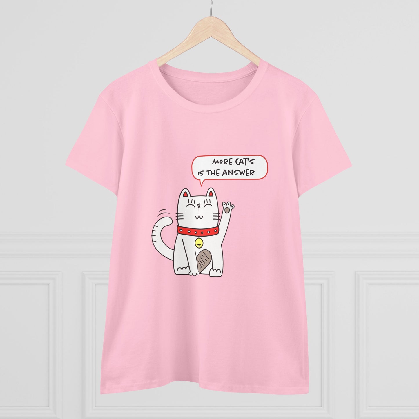 Oliver Says More Cats Is The Answer. Women's Midweight Cotton Tee