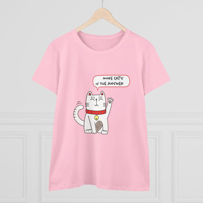 Oliver Says More Cats Is The Answer. Women's Midweight Cotton Tee