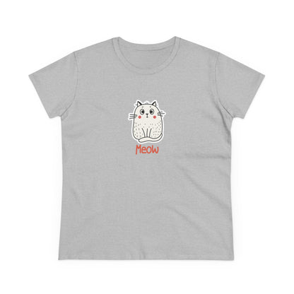 Loki The Cat. Meow. Women's Midweight Cotton Tee