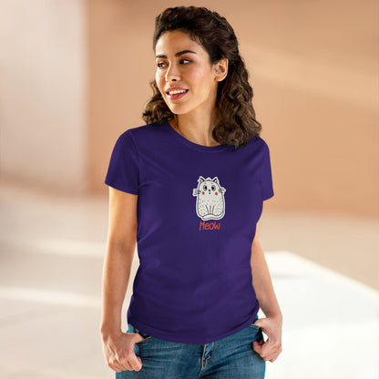 Loki The Cat. Meow. Women's Midweight Cotton Tee