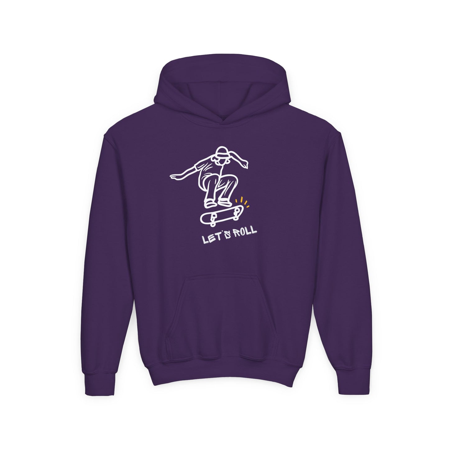 Let's Roll Skateboarder. Kids Hoodie
