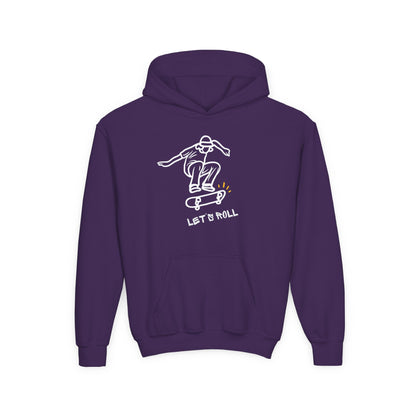 Let's Roll Skateboarder. Kids Hoodie