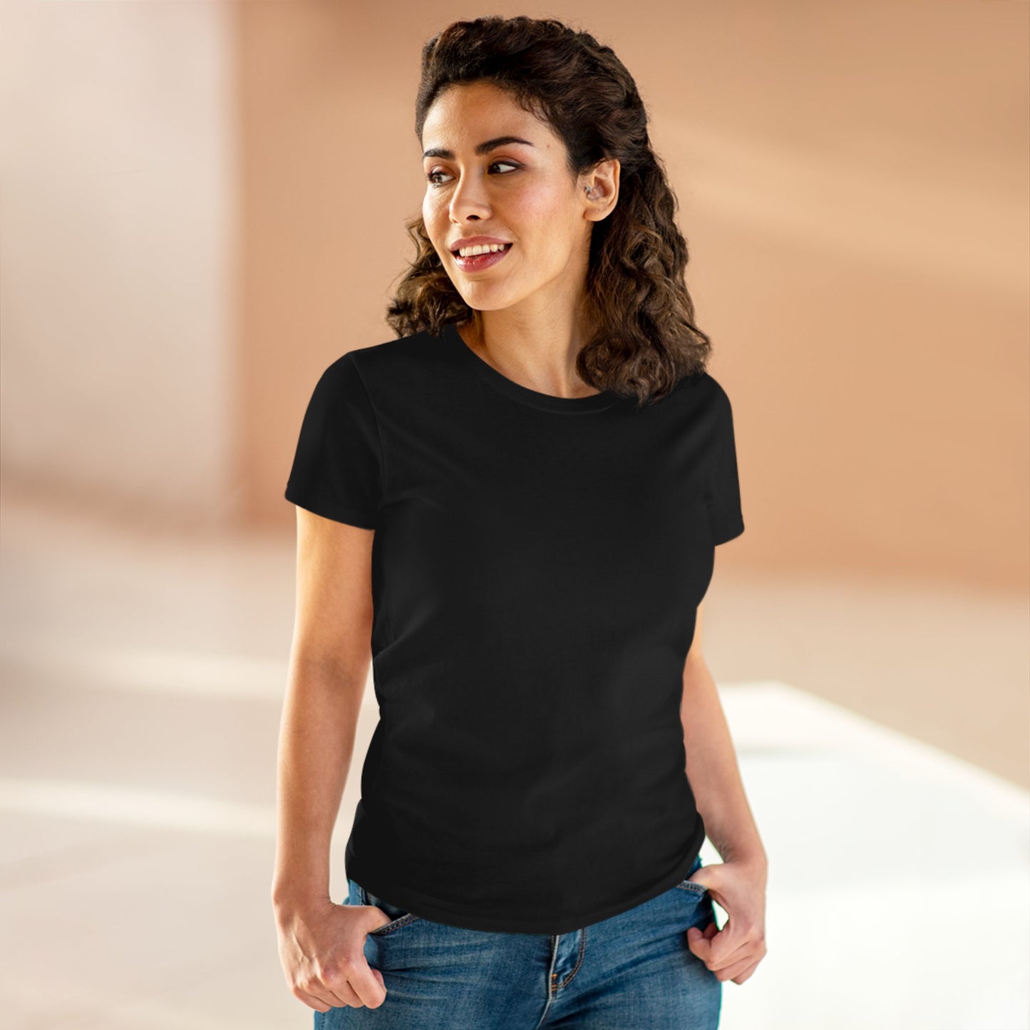 Solid Azalea. Women's Midweight Cotton Tee