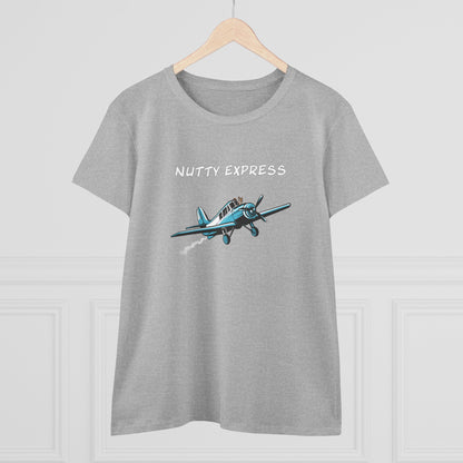 Nutty's Express Delivery. Always On-Time.. Women's Midweight Cotton Tee