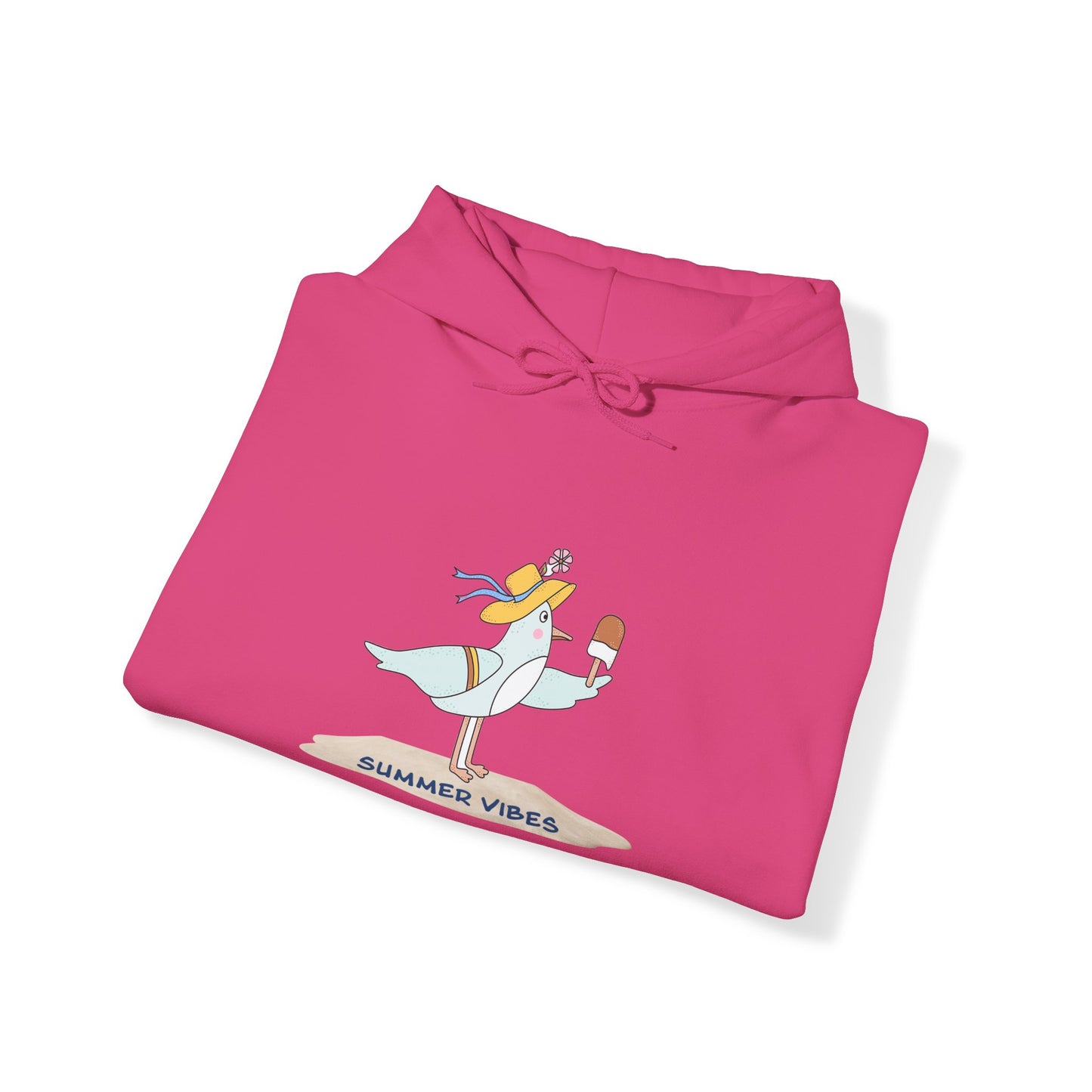 Regal Seagull Summer Vibes. Unisex Hooded Sweatshirt.