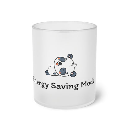 Energy Saving Mode. Frosted Glass Mug