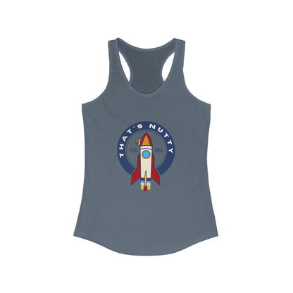 That's Nutty On A Rocket Ship. Women's Ideal Racerback Tank