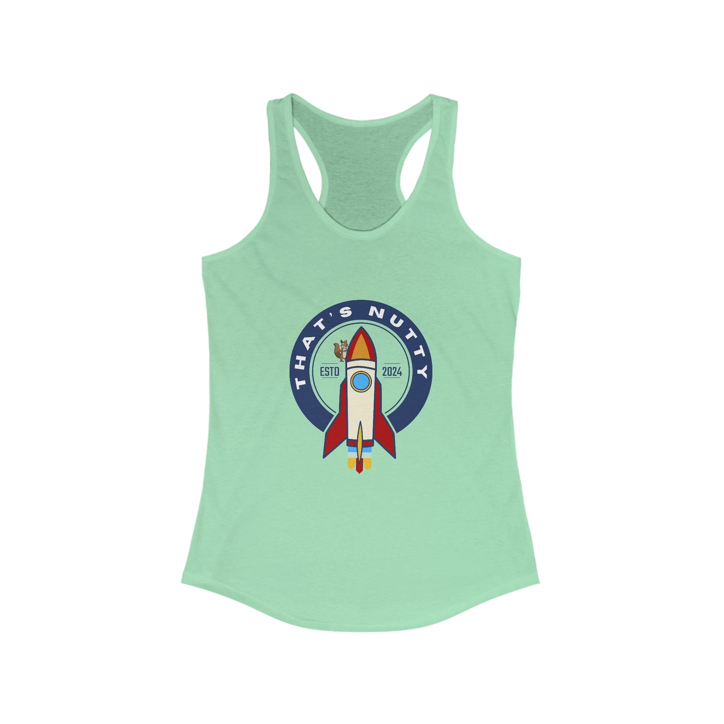 That's Nutty On A Rocket Ship. Women's Ideal Racerback Tank