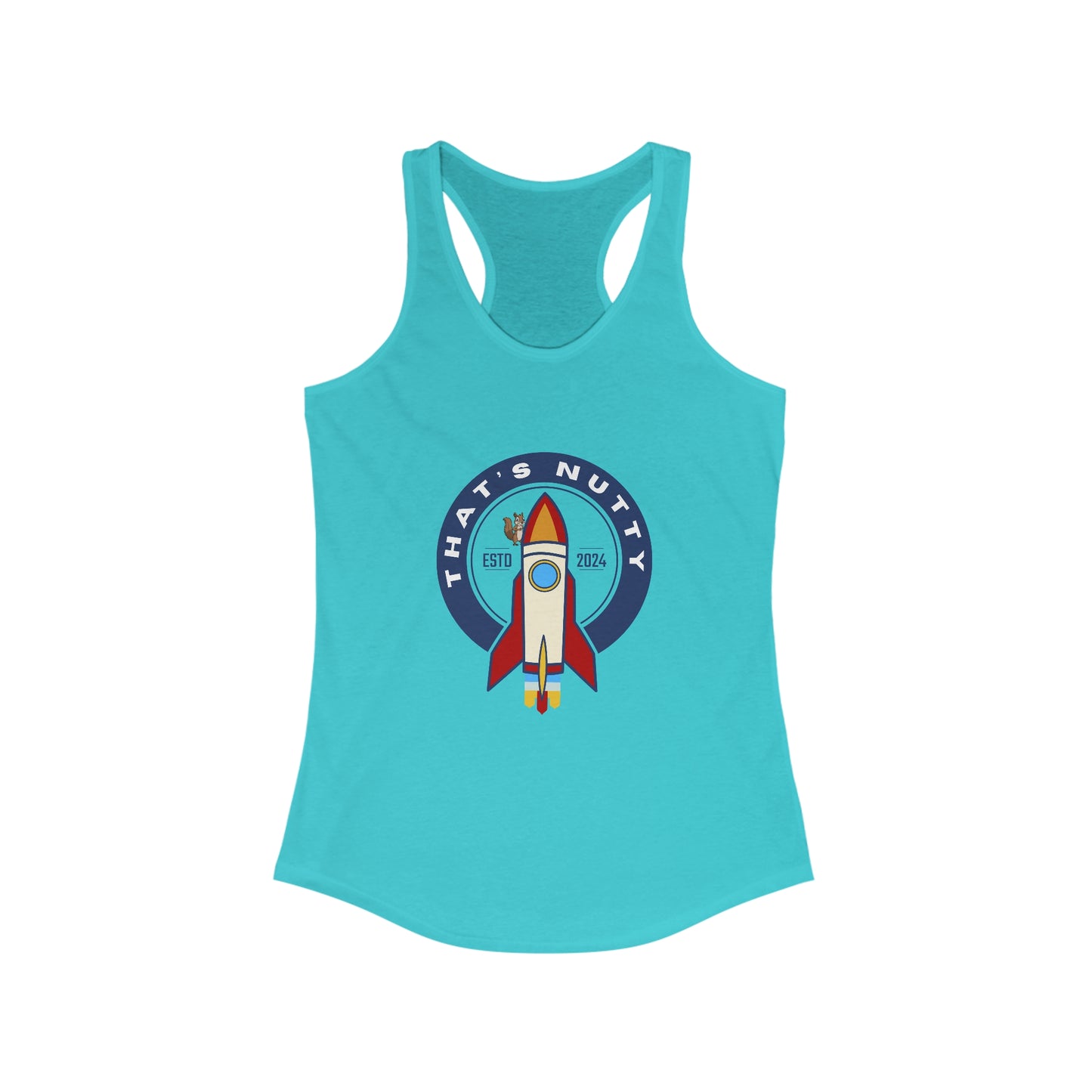 That's Nutty On A Rocket Ship. Women's Ideal Racerback Tank