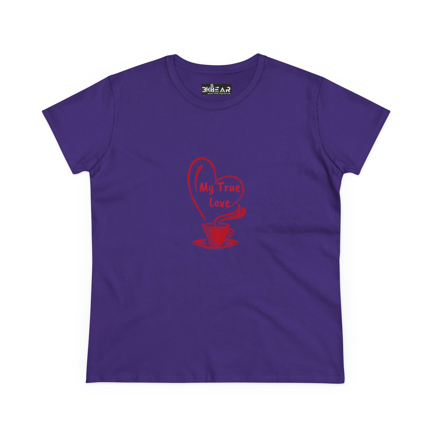 I Heart Coffee. Red. Women's Midweight Cotton Tee